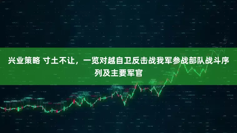 兴业策略 寸土不让，一览对越自卫反击战我军参战部队战斗序列及主要军官